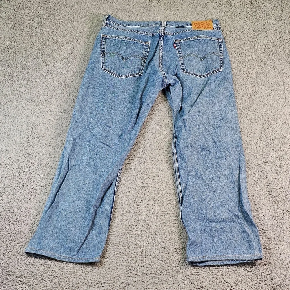 Levis‎ 505 Jeans Mens 32x30 Light Blue Regular Fit Straight Leg Denim Zip Fly